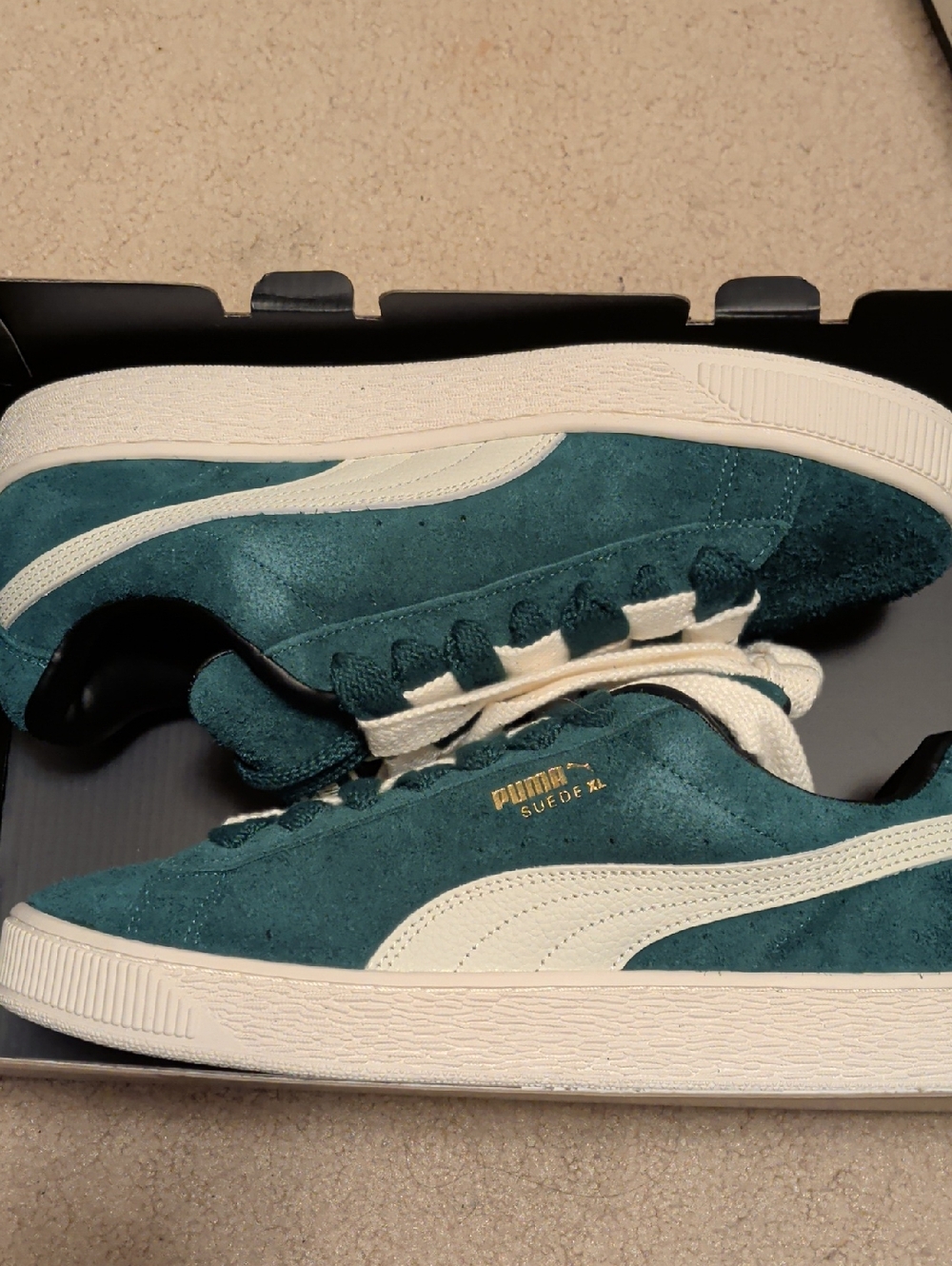 Puma Suede XL Men's Sneakers in Teal and White